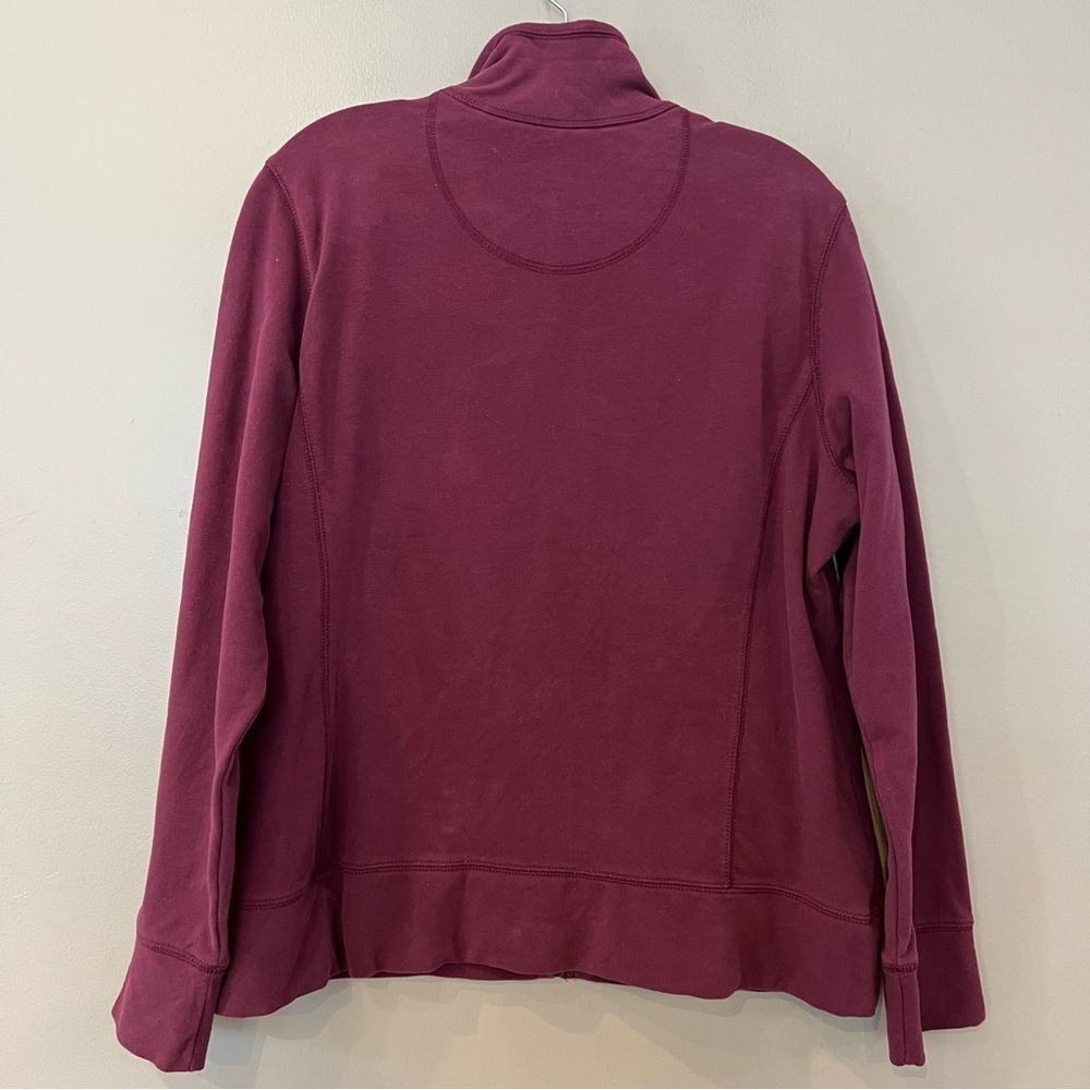 2 Pc LL Bean Corduroy Wide Leg Knit Pull On pants‎ Jacket LP / XL ribbed Merlot - Picture 4 of 11